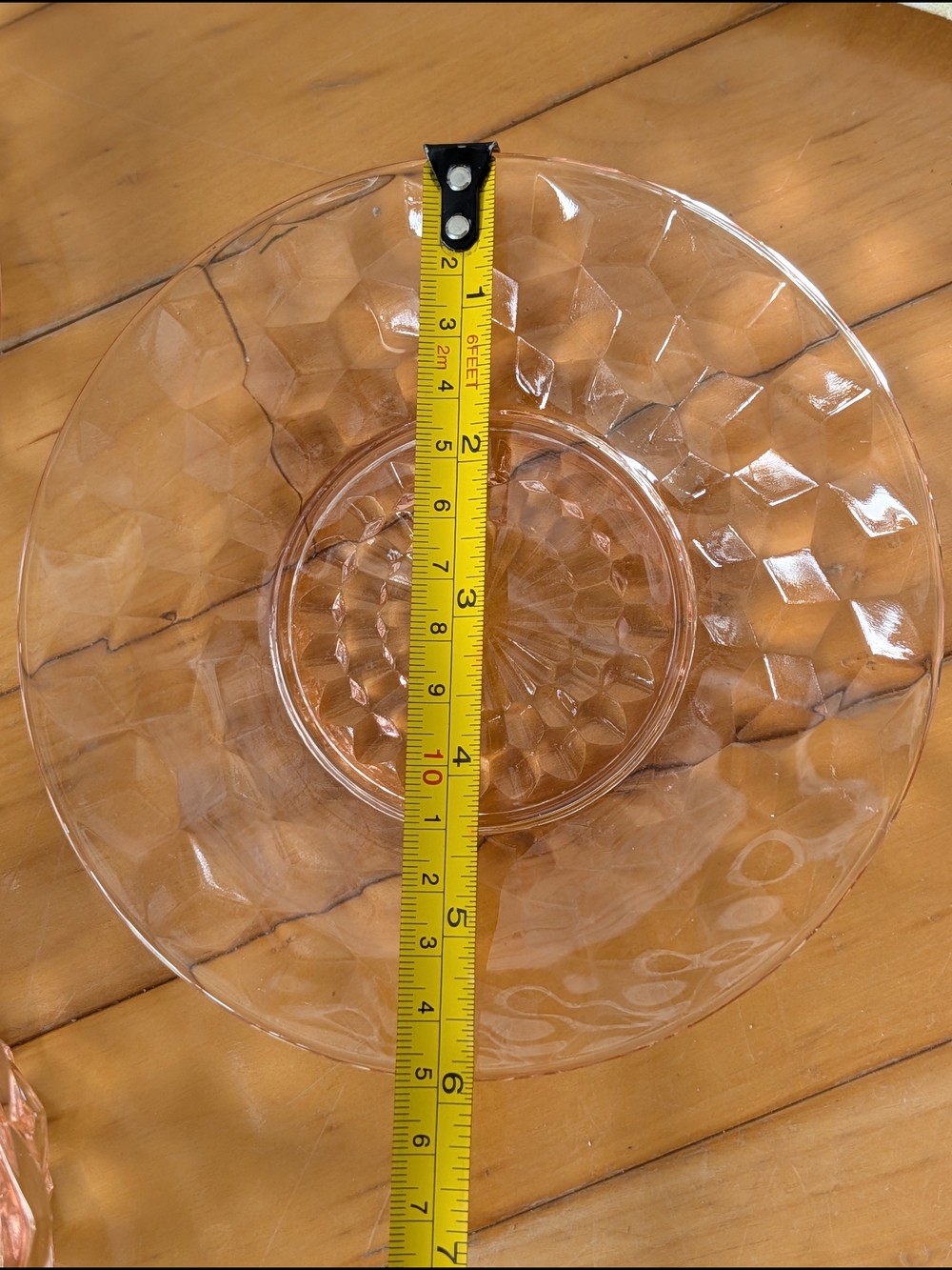 Vintage Pink Pressed Glass Dessert Bowls with Saucers - Picture 5 of 7